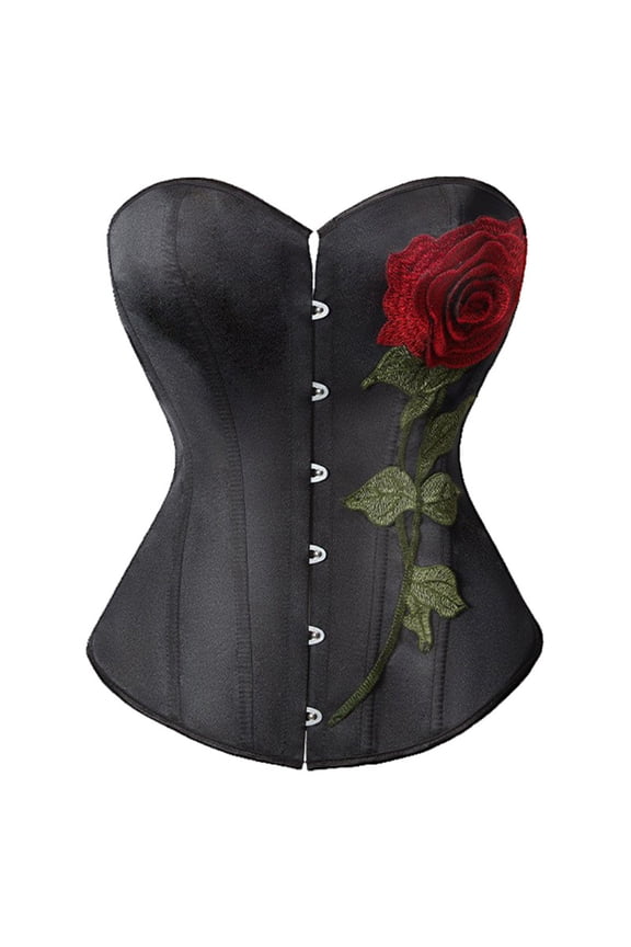Women's Lace Waist Corset Shapewear - Bustier Push Up Lingerie Embroidered Bodysuit Top