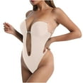 thumbnail image 1 of Ugoldhm Women's Plus Size Shapewear Bodysuit - Seamless Backless Low Back Thong for Daily Use, 1 of 2
