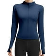 thumbnail image 1 of Ugoldhm Women's Slim Fit Cropped Jacket - Full Zip Lightweight Stretchy Athletic Top with Thumb Holes, 1 of 4