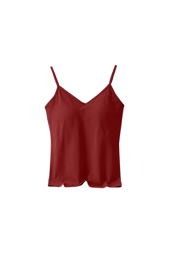 Women's Spaghetti Strap Camisole - V Neck Sleeveless Slim Fit Top for Going Out