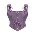 thumbnail image 1 of Ugoldhm Women's Vintage Renaissance Corset Top - Lace-Up Overbust Shapewear Bustier with Strap, 1 of 6