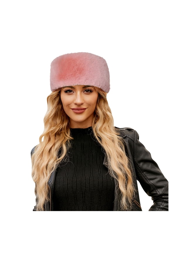 Women's Winter Faux Fur Headband - Cozy Stretch Ear Warmer for Outdoor Ski Use