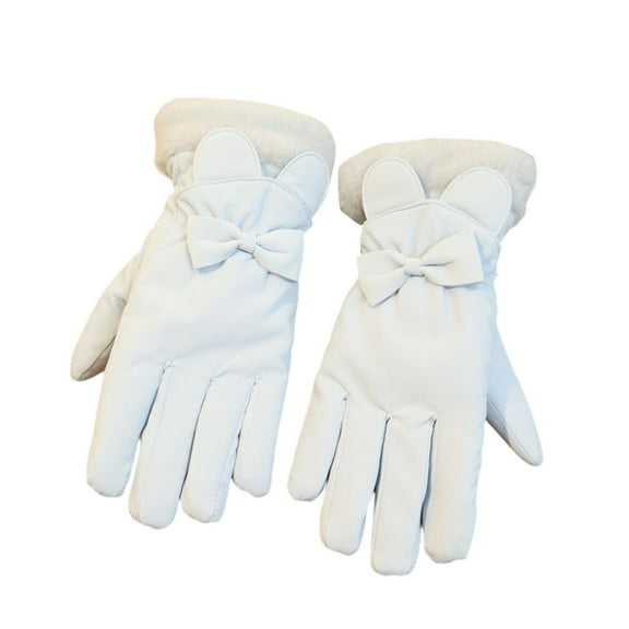 Ugoldhm Women's Winter Gloves with Cute Bow, Fleece Lined Touchscreen Gloves for Cold Weather & Ski Sports