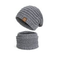 thumbnail image 1 of Ugoldhm Women's Winter Knit Beanie Scarf Set - Fleece Lined Neck Warmer & Slouchy Hat for Cold Weather, 1 of 2