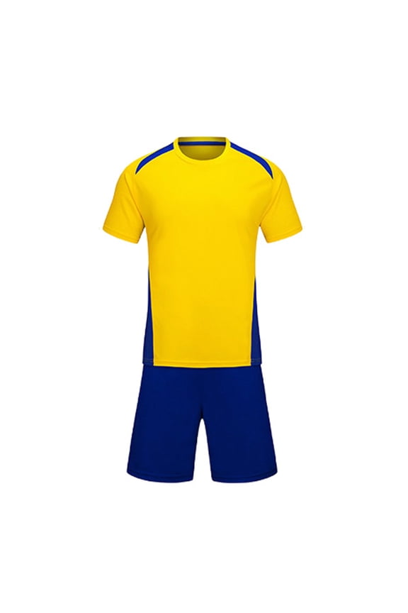 Youth Soccer Uniform Set Including Short Sleeve Jersey and Shorts, Quick-Dry Breathable Sports Set for 4-13 Years
