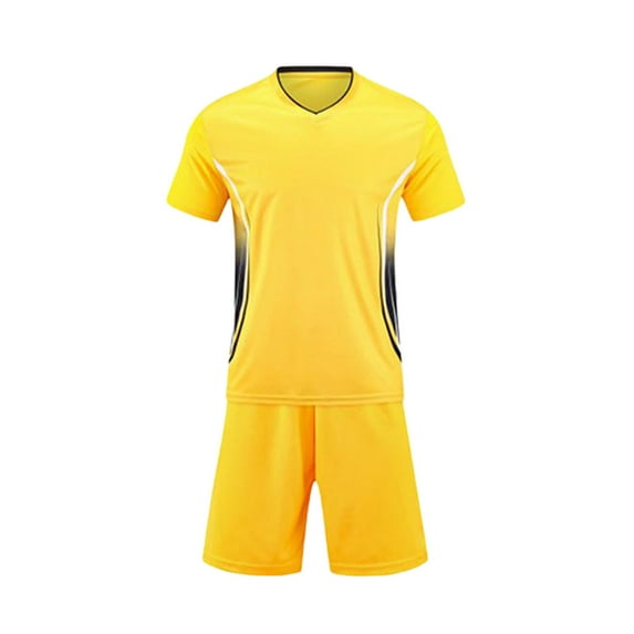 Ugoldhm Youth Soccer Uniform Set Including Short Sleeve Jersey and Shorts, Quick-Dry Breathable Sports Set for 4-13 Years