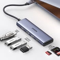 thumbnail image 1 of UGREEN 6 in 1 USB C Hub, Docking Station, 3* USB 3.0 Ports, 4K HDMI, SD/TF Card Reader, Plug and Play for USB-C Laptops, Tablets, Phones, 1 of 11