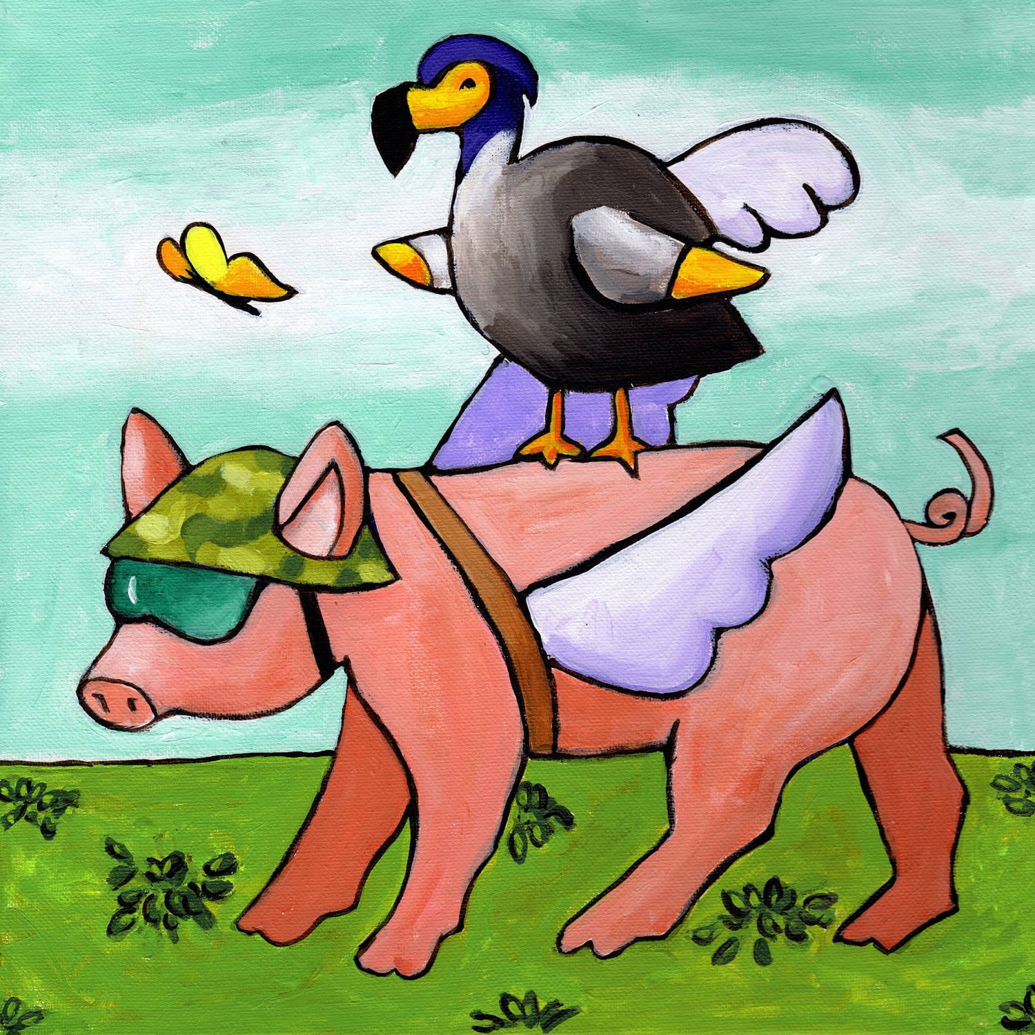 "Uh Oh No Go Dodo" Painting Print on Wrapped Canvas