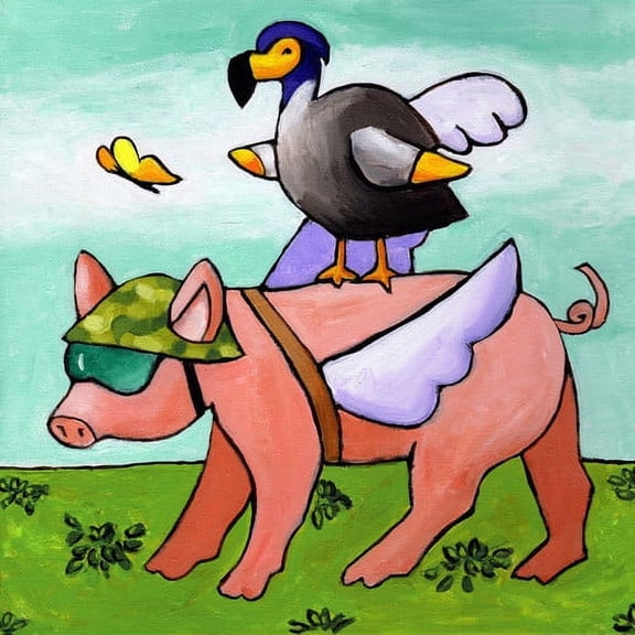 "Uh Oh No Go Dodo" Painting Print on Wrapped Canvas