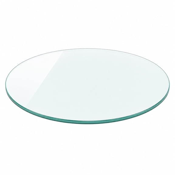 24 Inch Round Tempered Glass Table Top, 1/4 Inch Thick Clear Replacement Glass with Smooth Polished Edge for Coffee, Dining, Patio, Office and Side Table