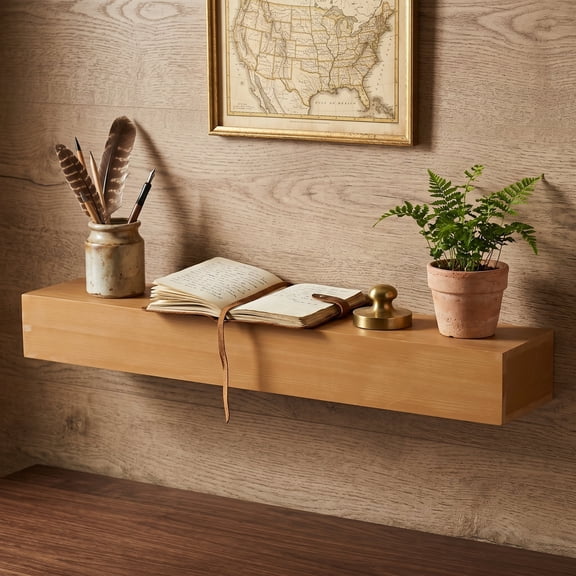 Uhdpli 48'' Fireplace Mantel Fir Wood Wall-Mounted & Floating Shelf for Home Decor with Flat Surface