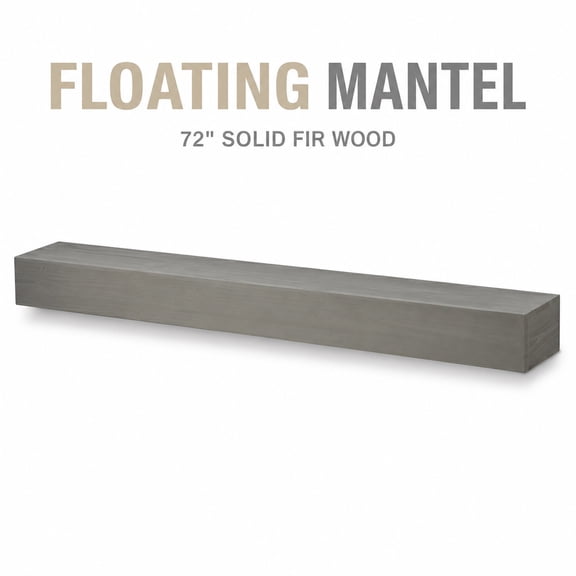 72 Inch Fireplace Mantel Floating Shelf, Solid Wood Wall Mounted Rustic Farmhouse Mantel Shelf for Fireplace Home Decor, Wooden Floating Shelf with Invisible Bracket for Living Room Kitchen Bedroom,