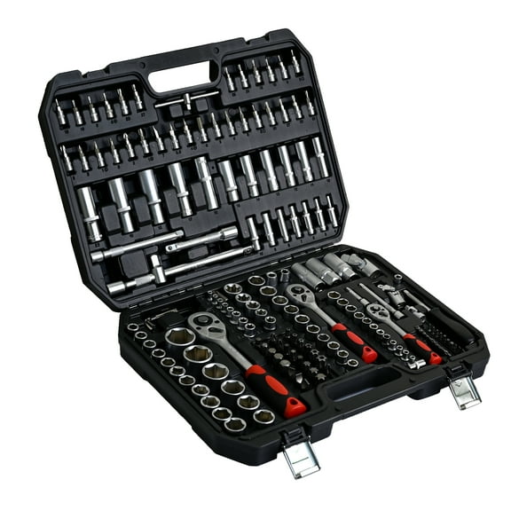 Uhdpli Tool Set - Socket and Ratchet Wrench Toolbox, 171pcs Tool Box, Black