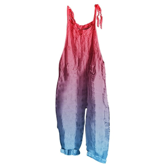 Uheoun Jumpsuits for Women Fashion Bib Pants Overalls Baggy Rompers Jumpsuits with Pockets Casual Loose Bib Overall on Clearance