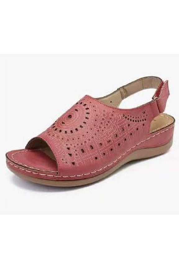 Orthopedic Sandals for Women Plantar Fasciitis Feet Sandal with Arch Support, Comfortable Peep Toe Buckle Casual Walking Sandal Shoes