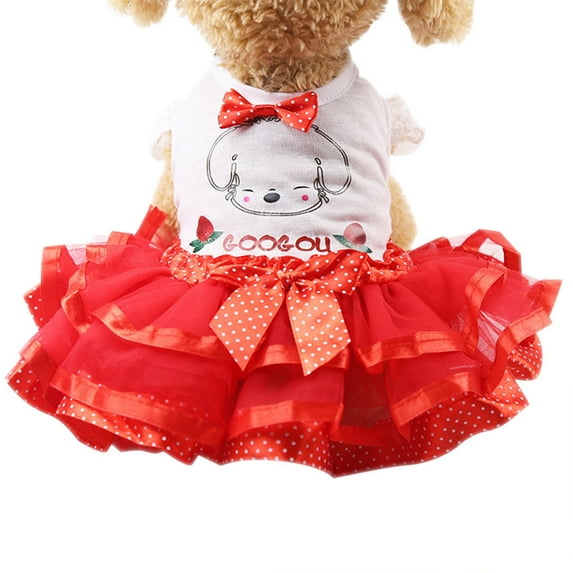 Uhnauch Cute Pet Dress For Dogs And Cats - Spring And Summer Fruit-Themed Party Gown For Small, Medium, And Large Breeds