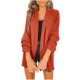 thumbnail image 1 of Uhndy 2022 Jackets for Women, Fashion Women Solid Ladies Suit Turn-down Collar Cardigan Casual Coat Winter Coats Christmas Gifts for Women, 1 of 6