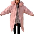 thumbnail image 1 of Uhndy 2022 Jackets for Women, Women Warm Long Coat Hoodies Collar Jacket Slim Winter Parkas Outwear Coats Winter Coats Christmas Gifts for Women, 1 of 6