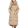 thumbnail image 1 of Uhndy 2022 Jackets for Women, Women Warm Long Coat Hoodies Collar Jacket Slim Winter Parkas Outwear Coats Winter Coats Christmas Gifts for Women, 1 of 5