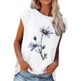 thumbnail image 1 of Uhndy Daisy Flower Print Women T-Shirt O Neck Short Sleeve Casual Tees Women Summer Trendy Shirt Female Loose Tops White XXXXXL, 1 of 3