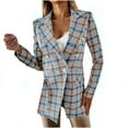 thumbnail image 1 of Uhndy Jackets for Women, Women Business Attire Plaid Printed Long Sleeve Button Slimming Cardigan Coat Top Winter Coats Christmas Gifts for Women, 1 of 6