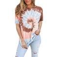 thumbnail image 1 of Uhndy Long Sleeve Tie-Dye Jumper Pullover Top Shirt For Women Sweatshirt Casual Loose Holiday Ladies Tops Blouse Funny Gradient Lounge Wear T-Shirt, 1 of 2