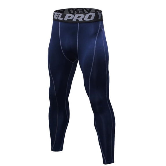 Uhndy Men'S Athletic Compression Pants Baselayer Quick Dry Sports Running Gym Workout Tights Leggings darkblue XL