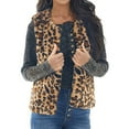 thumbnail image 1 of Uhndy Winter Jackets Coats for Women, Ladies Casual Fashion Short Cardigan Plush Leopard Vest Jacket Christmas Gifts for Women, 1 of 6