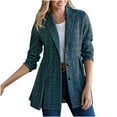 thumbnail image 1 of Uhndy Winter Jackets Coats for Women, Ladies Fashion Suit Collar Buttons Attendance Plaid Pleated Woolen Suit Jacket Christmas Gifts for Women, 1 of 6