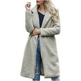 thumbnail image 1 of Uhndy Winter Jackets Coats for Women, Women Ladies Warm Jacket Winter Solid Turn Coat Down Collar Lambswoo Outerwear Christmas Gifts for Women, 1 of 6