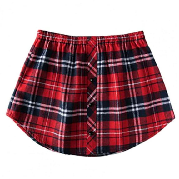 Uhndy Women Shirt Extenders,striped Skirt Shirt For Women,womens Plus Size Shirt Skirt, Casual Loose Skirt Light ,adjustable Layering Fake Tops Lower Sweep Red M