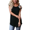 thumbnail image 1 of Uhndy Women Short Sleeve T Shirt Summer Casual Floral Print Long Top Tunic Shirts Blouse, 1 of 4
