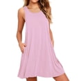 thumbnail image 1 of Uhndy Women Summer Casual Swing T Shirt Dresses Beach Cover up Loose Dress Pink XXXXL, 1 of 4