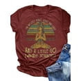 thumbnail image 1 of Uhndy Women Summer Fashion Comfy High-quality Graphic Short Sleeve T-shirt Casual Cotton Print Bohemian Tee Shirt Yoga Top Red L, 1 of 2