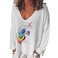 thumbnail image 1 of Uhndy Women's Casual Long Sleeve Blouse Loose Tunic Peasant T Shirt Plus Size Tops, 1 of 1