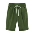thumbnail image 1 of Uhndy Women's Elastic Waist Bermuda Shorts Short Pocket Short Sports Beach Shorts, Women's Summer Solid Shorts, Strap Shorts with Pockets, S-6XL, 1 of 5
