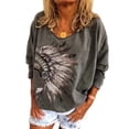 thumbnail image 1 of Uhndy Women's Plus Size Long Sleeve Pullover Peasant Blouse Loose Shirts Casual Tops, 1 of 1