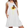thumbnail image 1 of Uhndy Women's Plus Size Sleeveless Swing Mini Dresses Summer Beach A Line Sundress #4 White 6XL, 1 of 3