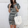 thumbnail image 1 of Uhndy Women's Round Neck Camouflage Printed Short Sleeve Loose Dress，Casual Dresses for Women Summer Floral Print Sleeveless Strappy Loose Short Mini Dress-LQ, 1 of 1