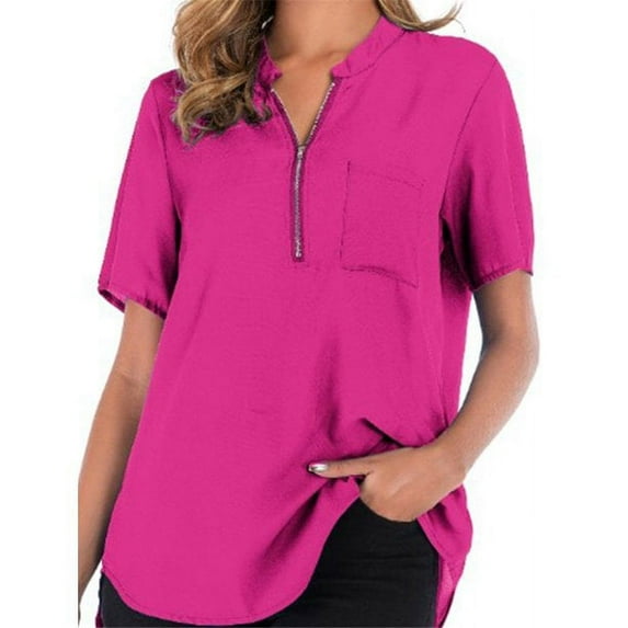 Uhndy Women's Short Sleeve Plus Size V Neck Shirts Blouse Tunic Summer Casual Tee Tops