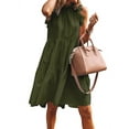 thumbnail image 1 of Uhndy Women's Sleeveless Ruffles Dress Loose Minidress Casual Summer Dress Army Green S, 1 of 4