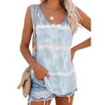 thumbnail image 1 of Uhndy Women's T Shirts Tank Top Scoop Neck Button Down Sleeveless Tee Tie Dye Print Shirts Blouses, 1 of 5