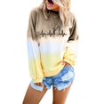 thumbnail image 1 of Uhndy Women's Tie Dye Plus Size Tops Long Sleeve Pullover Loose Sweatshirts Winter Blouse Khaki(Type A) 5XL-LQ, 1 of 2