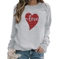 thumbnail image 1 of Uhndy Womens Long Sleeve Sweatshirt Valentine's Day Tops Loose Blouse Casual Pullover Gray 2XL, 1 of 1