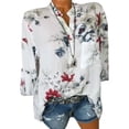 thumbnail image 1 of Uhndy Womens Plus Size Boho Floral Long Sleeve Blouse Tunic Tops Beach Casual T Shirts, 1 of 2