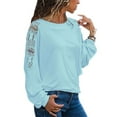 thumbnail image 1 of Uhndy Womens Plus Size Long Sleeve Blouses Casual T Shirts Crew Neck Hollow Out, 1 of 1