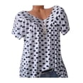 thumbnail image 1 of Uhndy Womens Plus Size Tee Polka Dot Short Sleeve T-shirt Blouse Loose Summer Casual Tops-LQ, 1 of 1