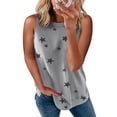 thumbnail image 1 of Uhndy Womens Star Print Tank Tops Casual Loose Sleeveless Shirts Round Neck T Shirt Cute Summer Tee Top, 1 of 3