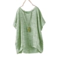 thumbnail image 1 of Uhndy Womens Summer Short Sleeve Shirt Crew Neck Tops Casual Loose Baggy Plain Blouse-LQ, 1 of 2