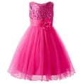 thumbnail image 1 of Uhnice Sequin Sleeveless Tulle Mesh Flower Girl Party Dress (Rose, 6 Years/140), 1 of 7